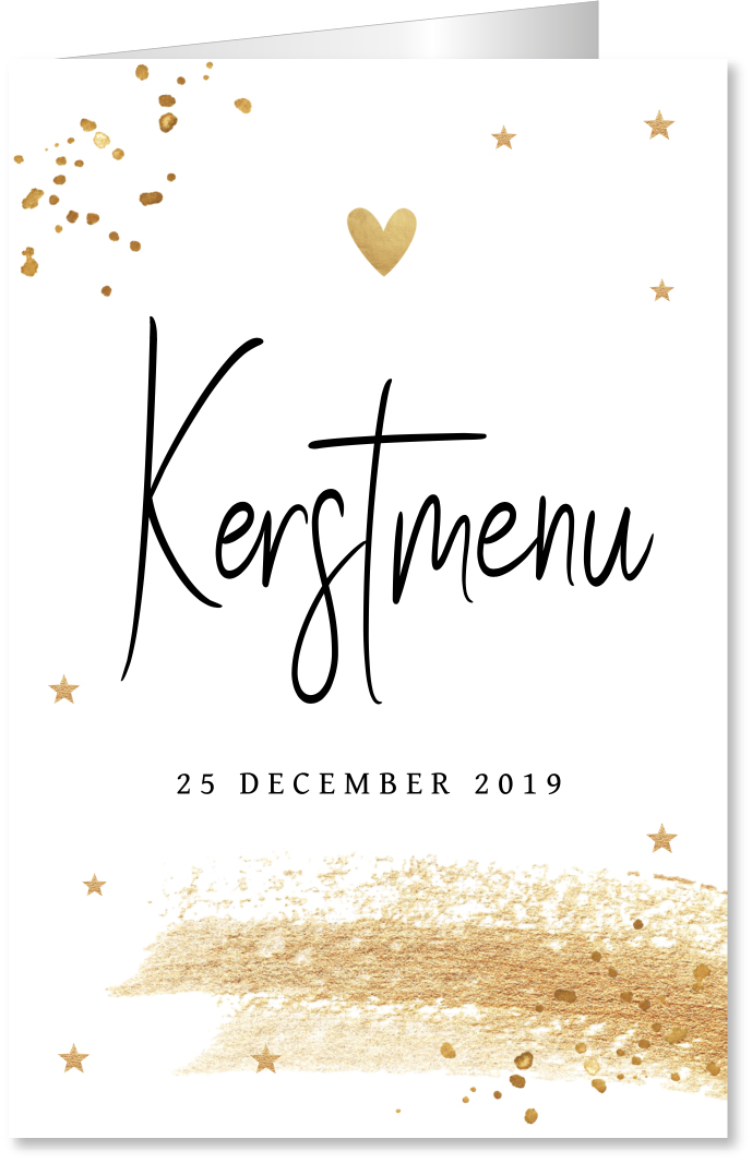 Kerstmenukaart Goud Confetti